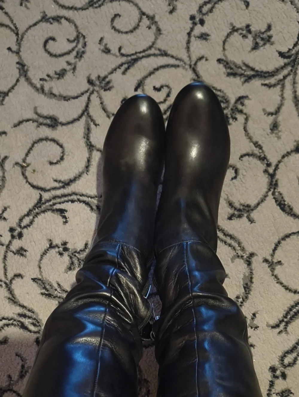 Marc Fisher Black Over-the-Knee Women's Boots Leather Upper